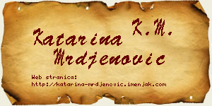 Katarina Mrđenović vizit kartica